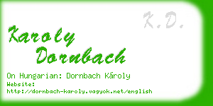 karoly dornbach business card